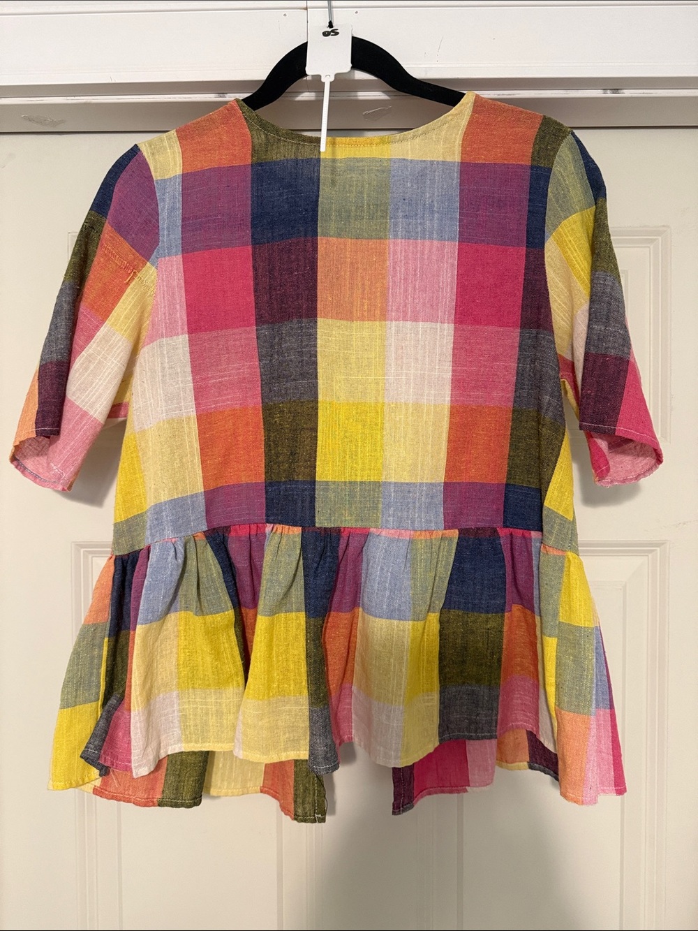 Girls' Multicolor Plaid Peplum Top - Kids Shirt